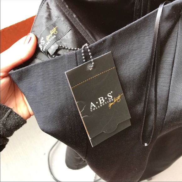 ABS Black halter beaded dress - Picture 6 of 8